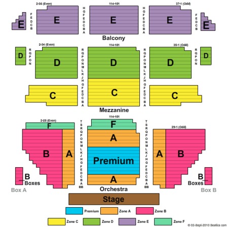 Frozen Musical Seating Chart